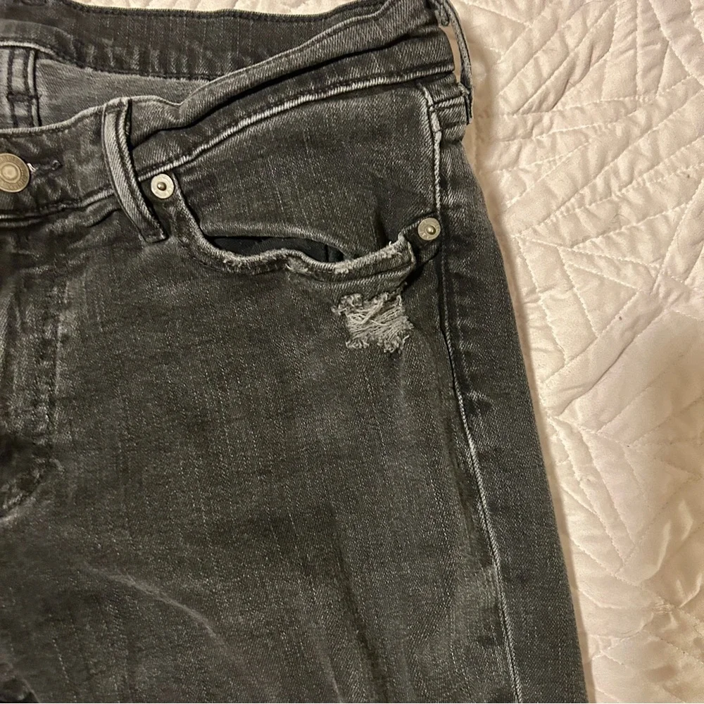 Abercrombie & Fitch Men's Black Distressed Athletic Slim Jeans - Picture 3 of 4